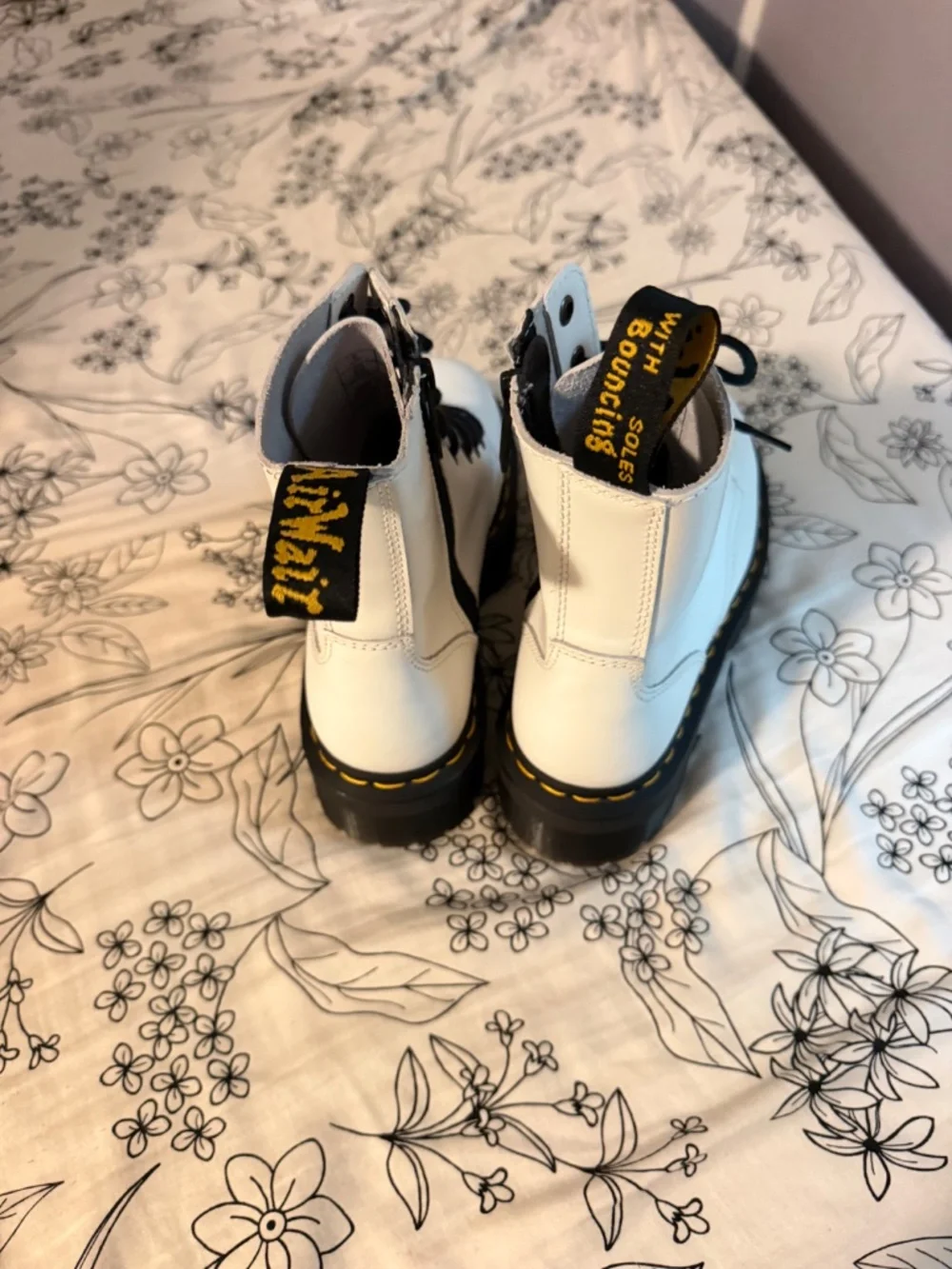 Dr. Marten White Platform Lace up Boot